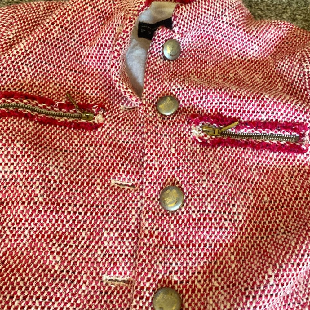 Hot Pink and White Tweed Blazer